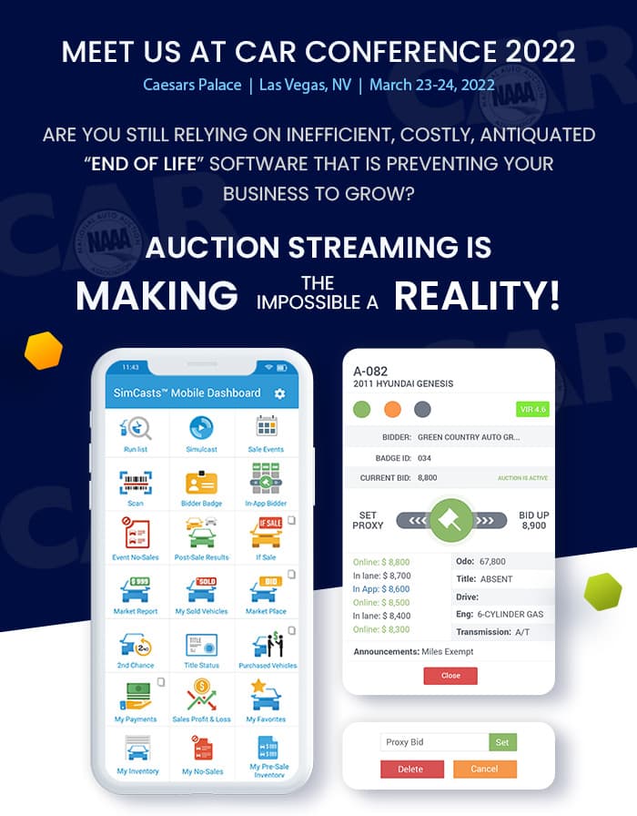 auction streaming car conference